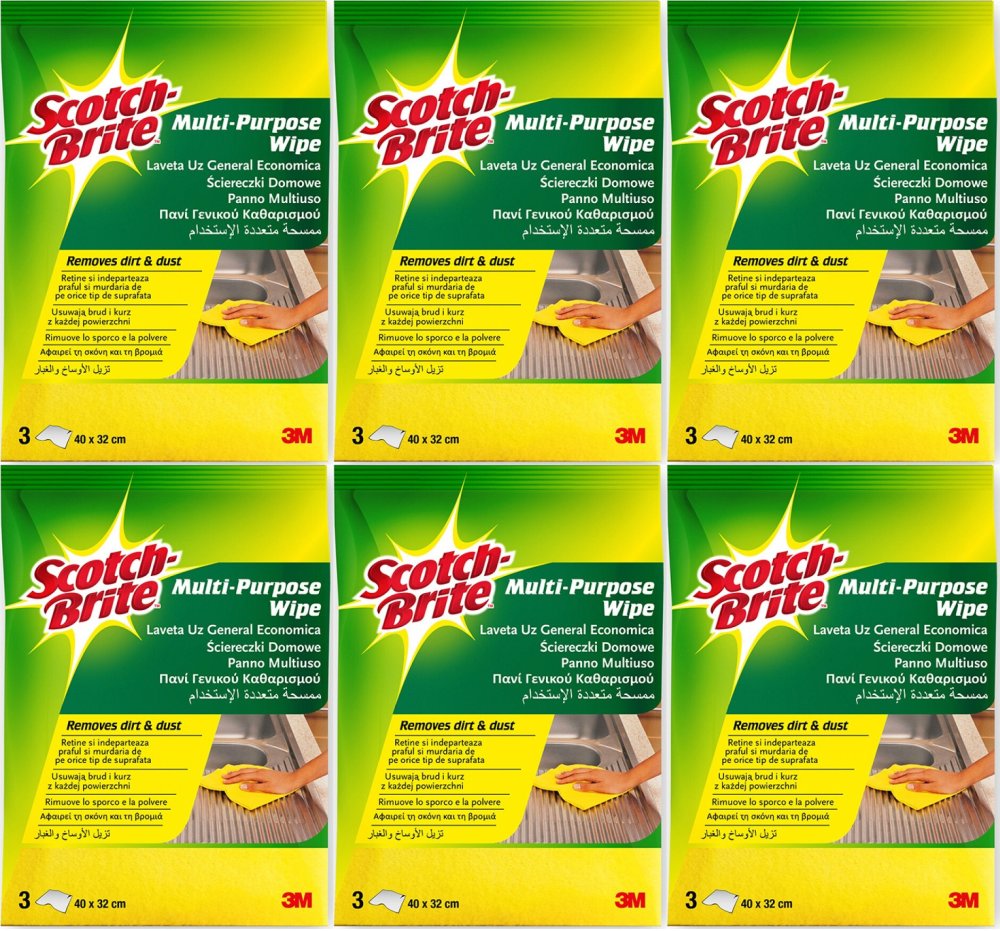 6x Ściereczka domowa Scotch Brite, 3 sztuki, mix kolorów