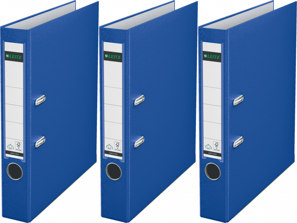 3x Segregator A4 Leitz 180°, 50mm, do 350 kartek, ciemnoniebieski