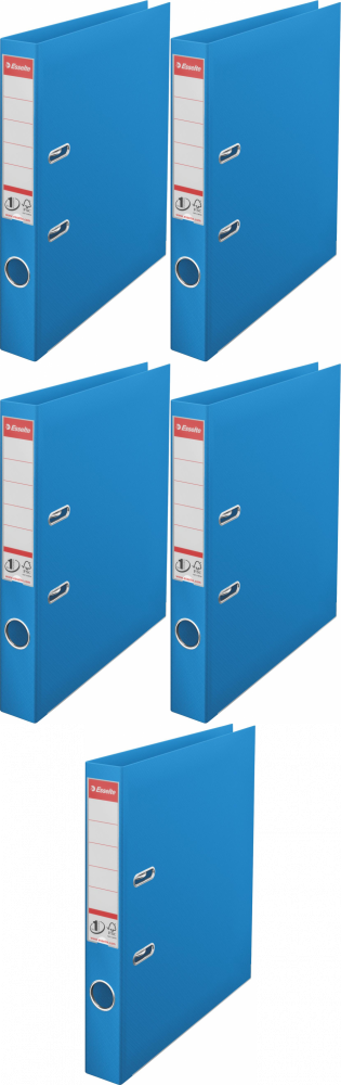 5x Segregator A4 Esselte Vivida No.1 Power, 50mm, do 350 kartek niebieski