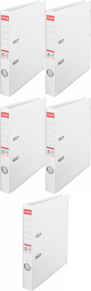 5x Segregator A4 Esselte Vivida No.1 Power, 50mm, do 350 kartek biały