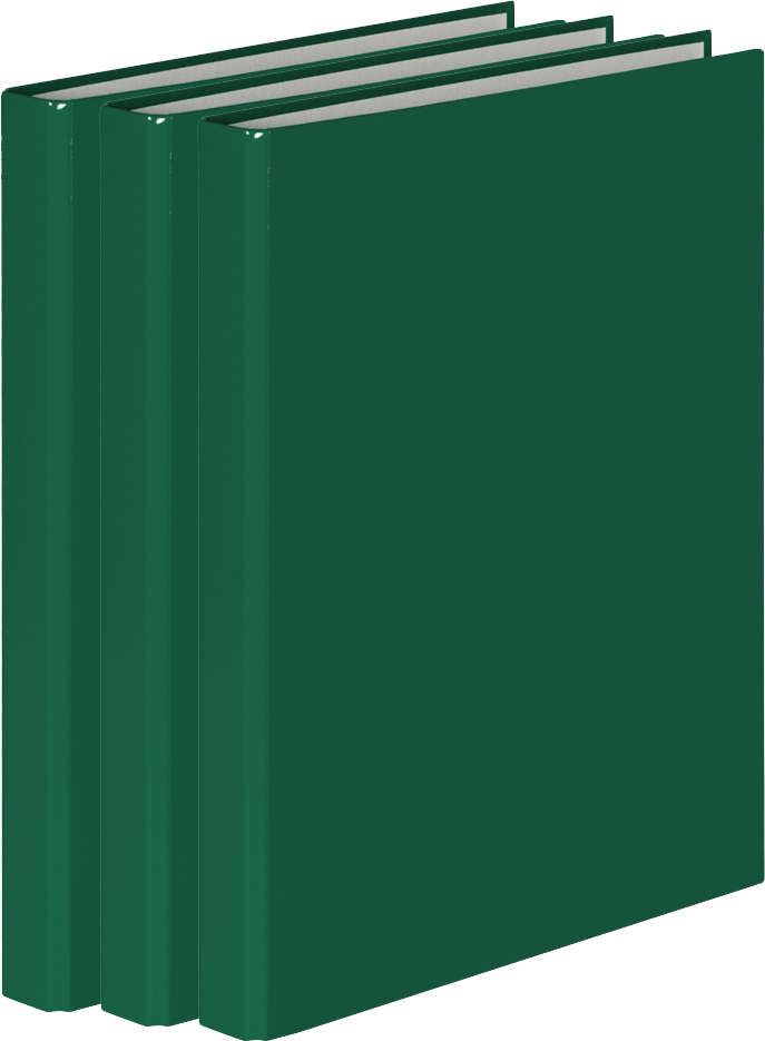 3x segregator ringowy VauPe FCK, A4, szerokość grzbietu 25mm, do 150 kartek, 2 ringi, zielony