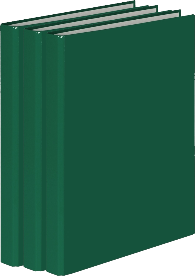 3x Segregator ringowy VauPe, A4, szerokość grzbietu 25mm, 4 ringi, zielony