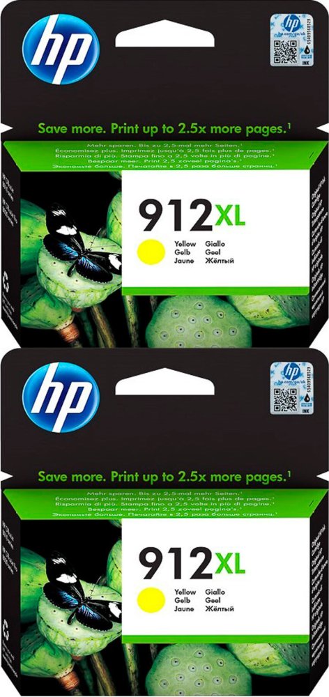 2x Tusz HP 912XL (3YL83AE), 825 stron, yellow (żółty)
