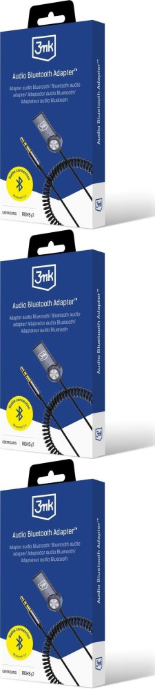 3x Transmiter bluetooth 3mk Audio Bluetooth Adapter, z mikrofonem, szary
