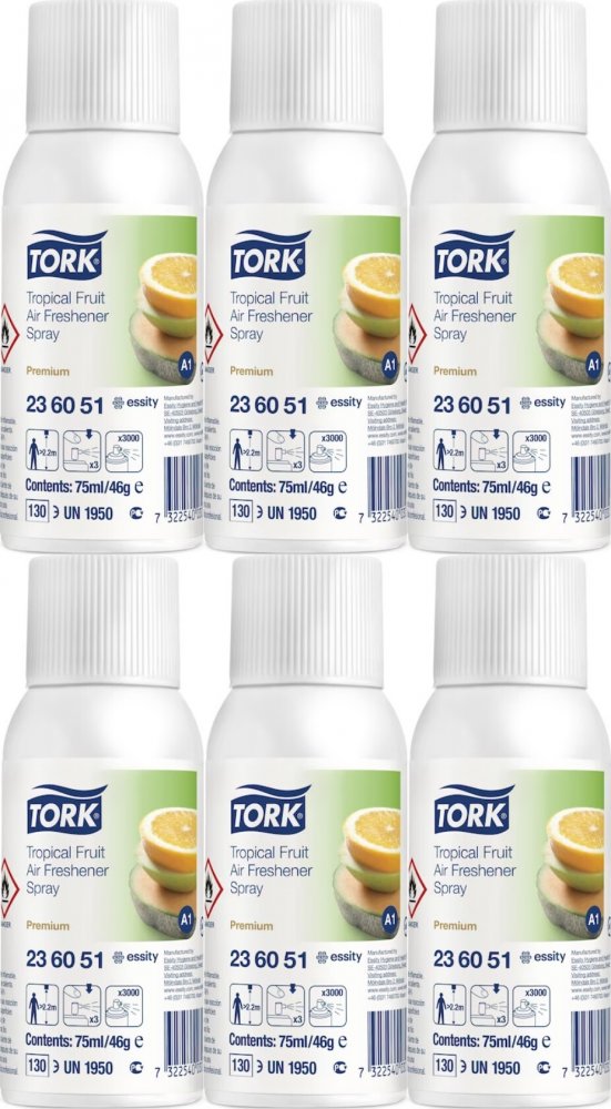 6x Odświeżacz powietrza Tork 236051 Tropical Fruit, owoce tropikalne, 75ml