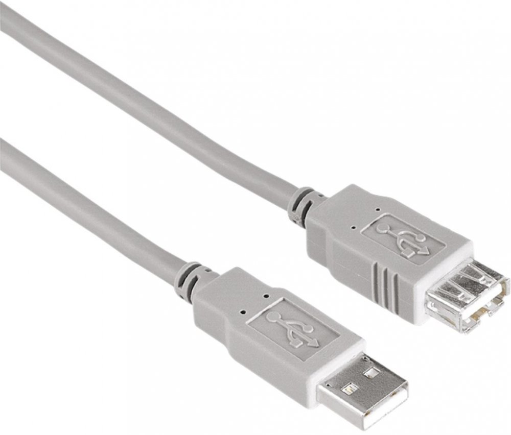 Kabel-przedłużacz USB A-A Hama, 1.5m, szary