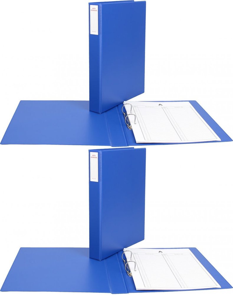 2x Segregator ringowy Biurfol, do akt osobowych, A4, 45mm, 2 ringi, niebieski