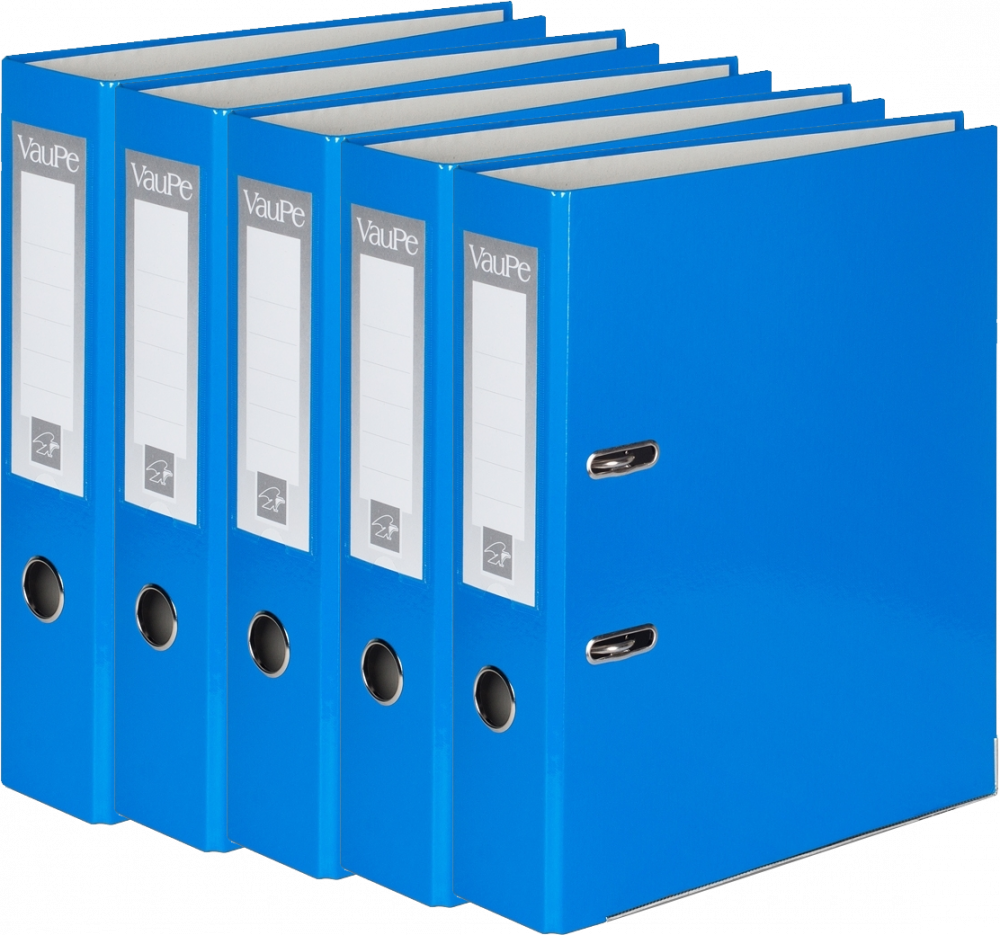 5x Segregator A4 VauPe FCK, 75mm, do 500 kartek, jasnoniebieski