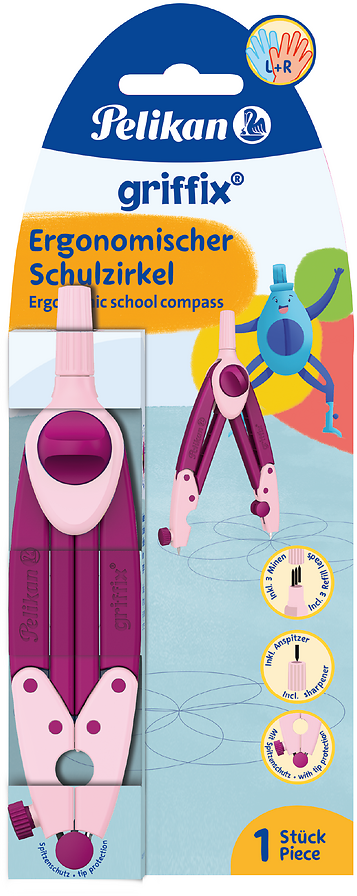 Cyrkiel Pelikan Griffix, 15cm, fioletowo-różowy