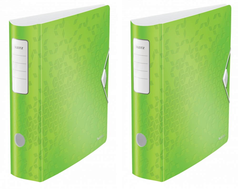 2x Segregator A4 Leitz 180° Active Wow, 82mm, do 500 kartek, zielony