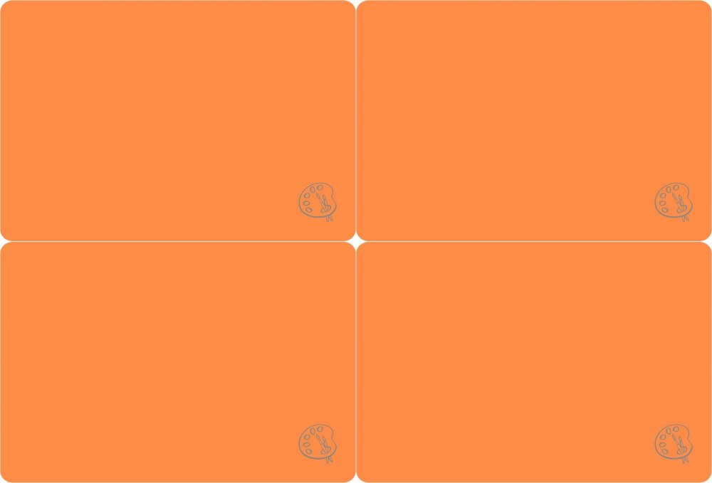 4x Podkładka do prac plastycznych Biurfol, A3, 380x560mm, neonowy pomarańczowy