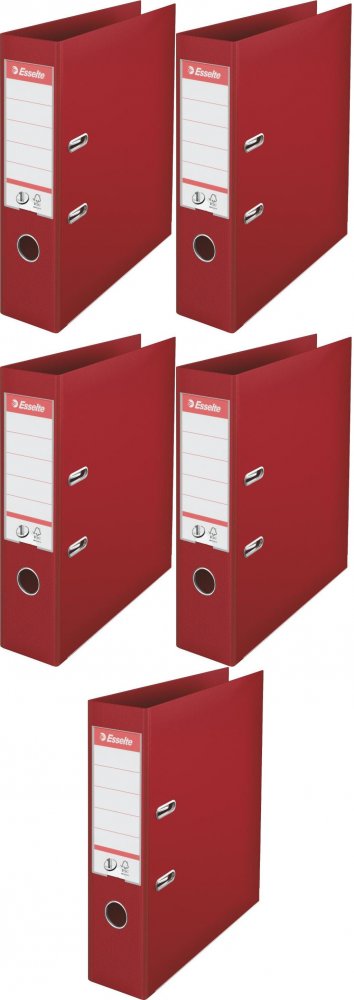 5x Segregator A4 Esselte No.1 Power, 75mm, do 500 kartek bordowy