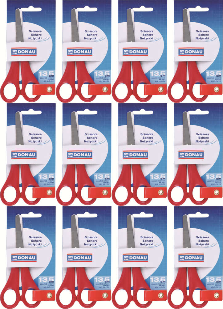 12x Nożyczki szkolne Donau, 13.5cm, mix kolorów