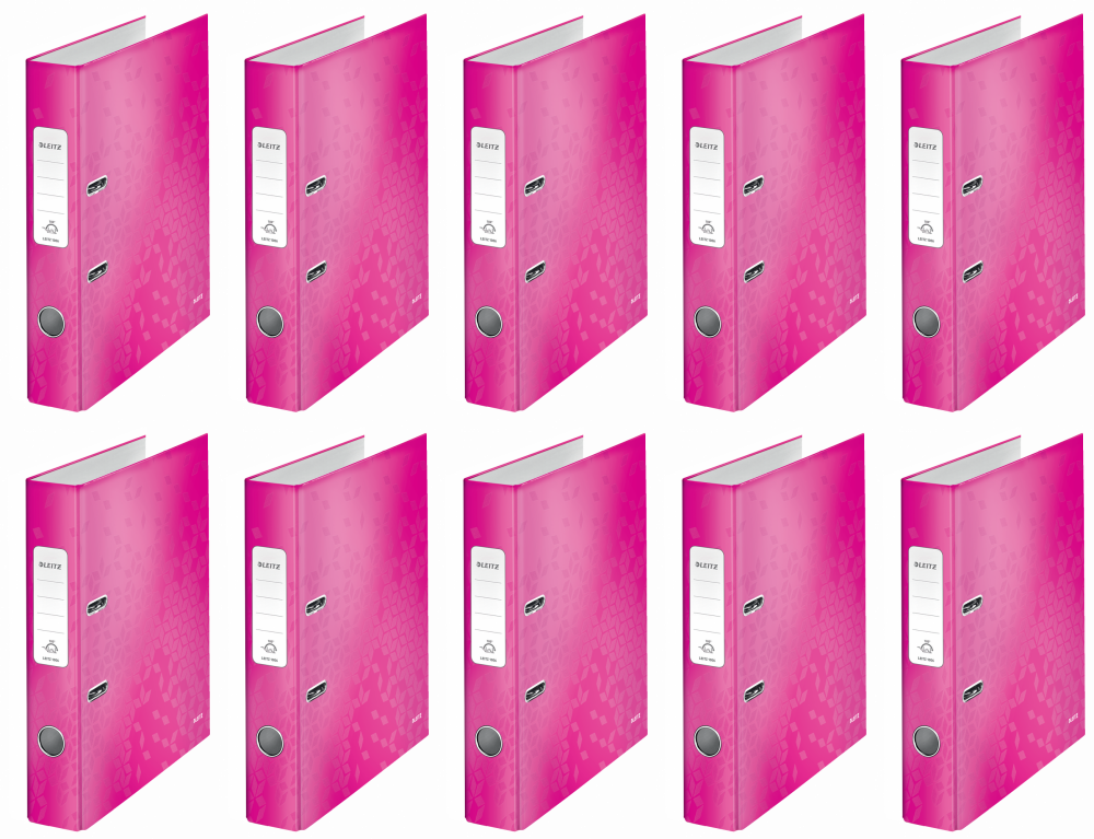 10x Segregator A4 Leitz Wow 180°, 50mm, do 350 kartek różowy