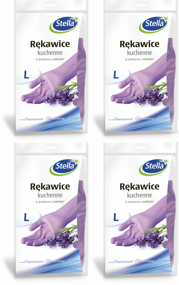 4x Rękawice kuchenne Stella, rozmiar L, lawendowe, 1 para, fioletowy