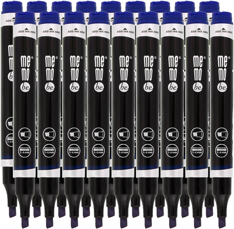 20x Marker permanentny MemoBe, ścięta, niebieski