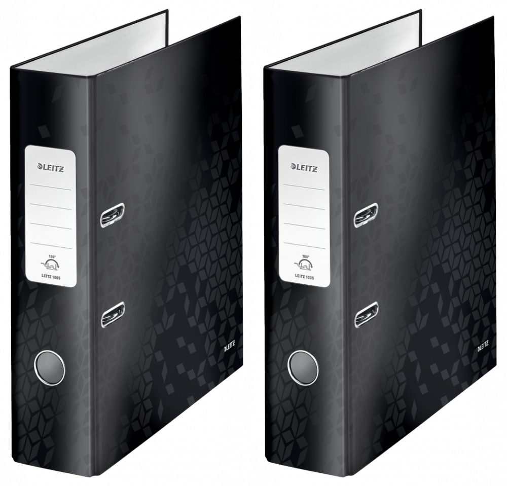2x Segregator A4 Leitz Wow 180°, 80mm, do 600 kartek, czarny