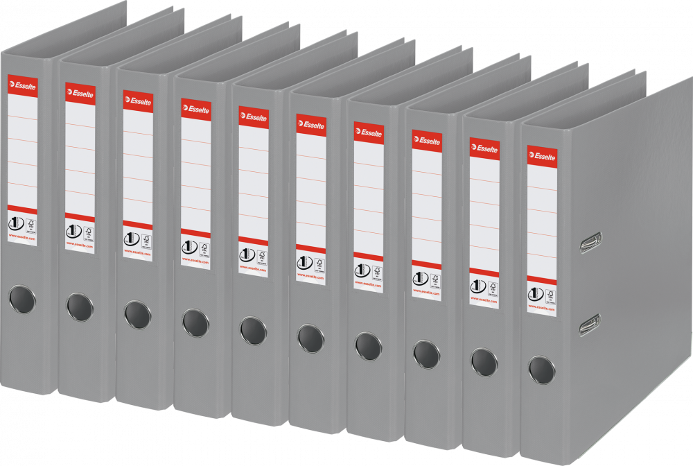 10x Segregator A4 Esselte No.1 Power, 50mm, do 350 kartek szary
