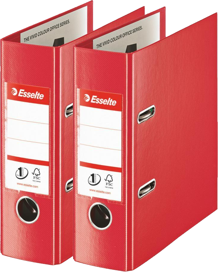 2x Segregator A5 Esselte No.1 Power, 75mm, do 500 kartek czerwony