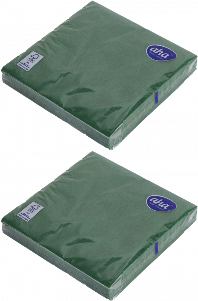 2x Serwetki stołowe A-ha, 3-warstwowe, 33x33cm, 20 sztuk, zielony