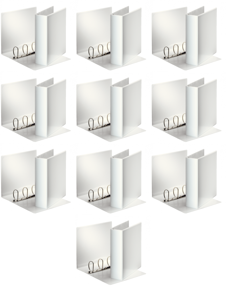 10x Segregator prezentacyjny Esselte Panorama, A4, szerokość grzbietu 85mm, do 580 kartek, 4 ringi, biały