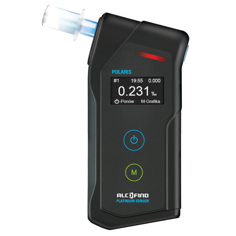 Alkomat AlcoFind Polaris, 50x128x24 mm, czarno-szary