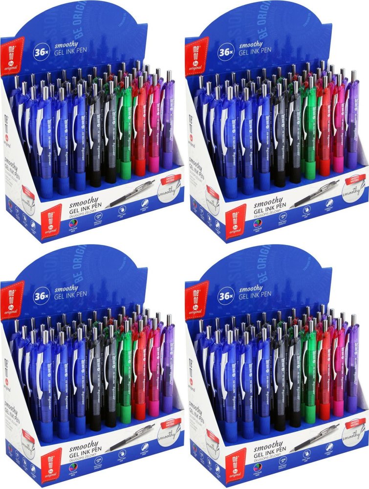 4x Długopis żelowy MemoBe Smoothy, 0.5mm, 36 sztuk, mix kolorów