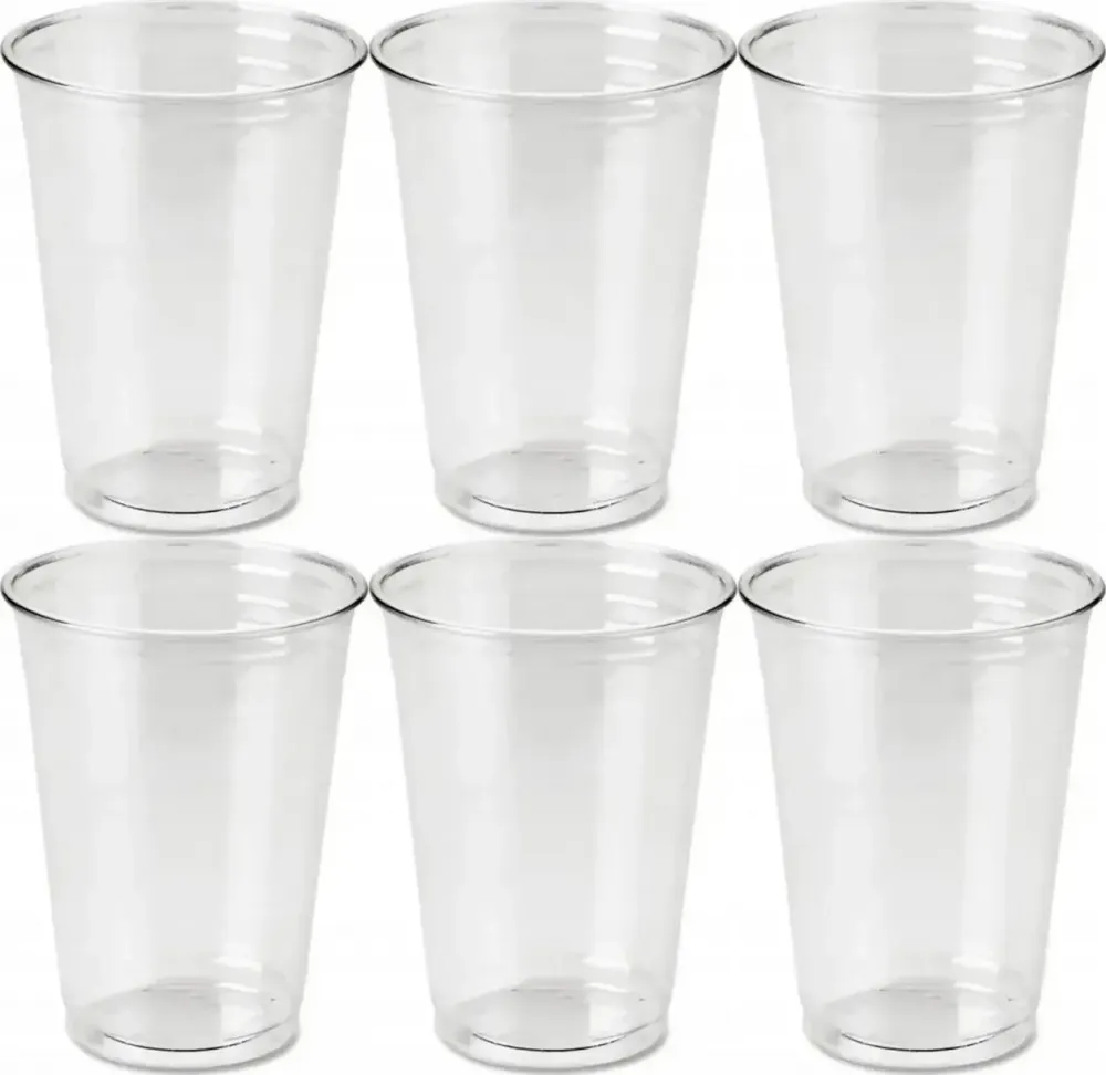 6x Kubki wielorazowe Papstar, 400ml, polipropylen, 50 sztuk, przezroczysty