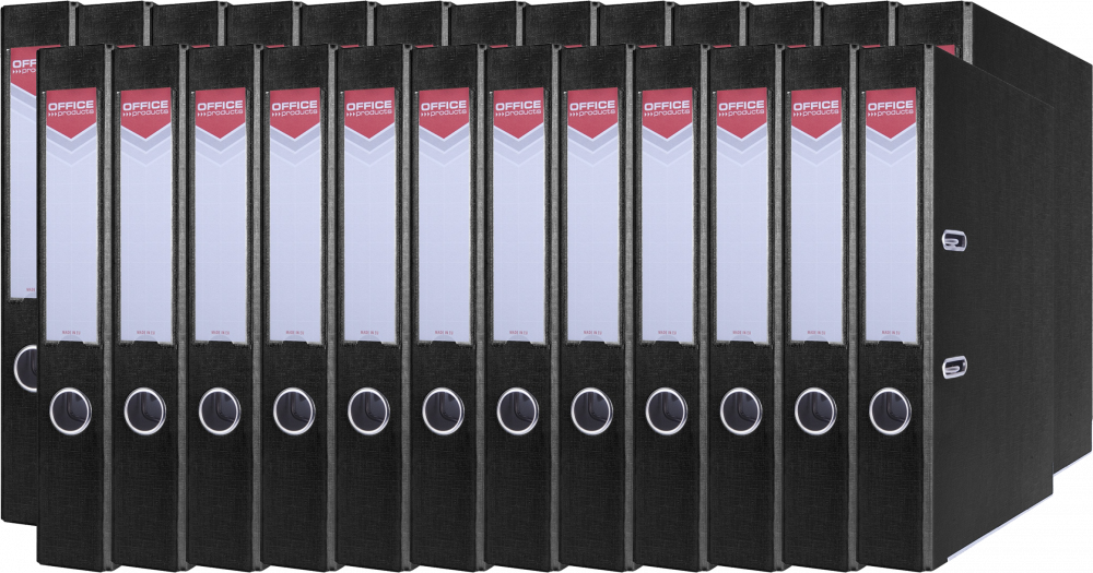 25x Segregator A4 Office Products Officer, z szyną, 55mm, czarny