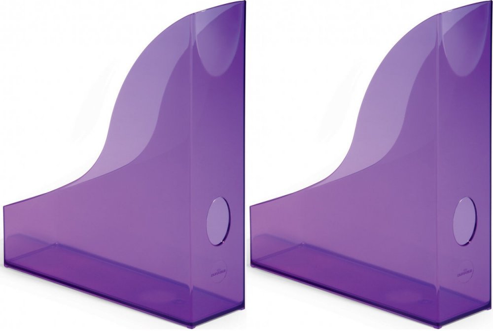 2x Organizer na dokumenty Durable Basic, A4, 73mm, do 730 kartek, przezroczysty fioletowy
