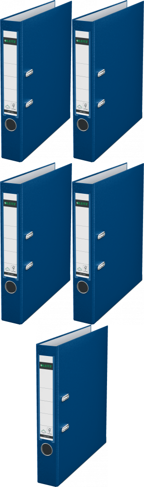 5x Segregator A4 Leitz 180°, 50mm, do 350 kartek, niebieski