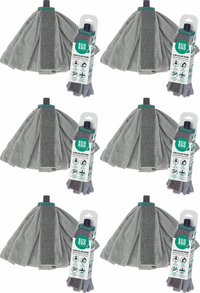 6x Mop Eco Ego Circular Rubi, z mikrofibry, końcówka