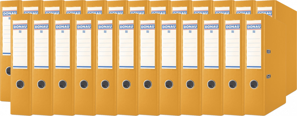 25x Segregator A4 Donau Master, szerokość grzbietu 75mm, do 500 kartek pomarańczowy