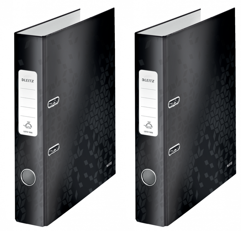 2x Segregator A4 Leitz Wow 180°, 50mm, do 350 kartek, czarny
