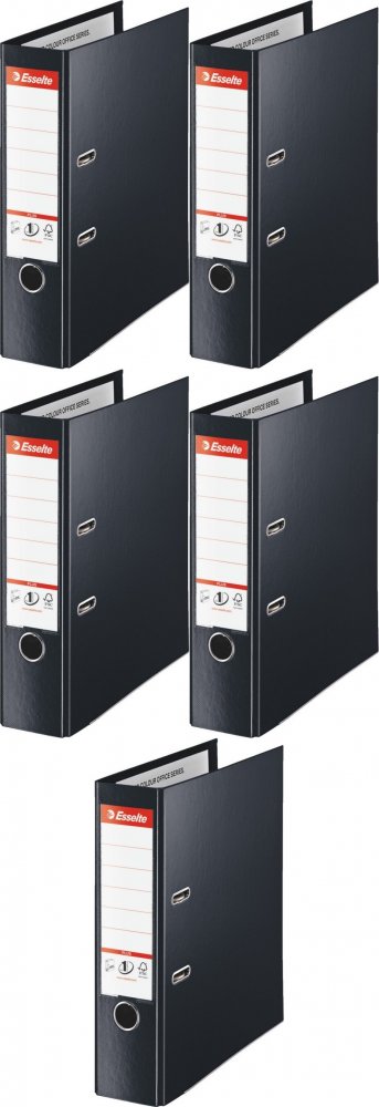 5x Segregator A4 Esselte No.1 Vivida Plus, 80mm, do 600 kartek czarny