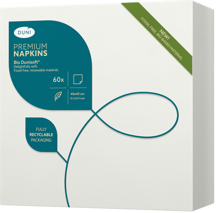 Serwetki Duni Bio Dunisoft, 40x40cm, 60 sztuk, biały