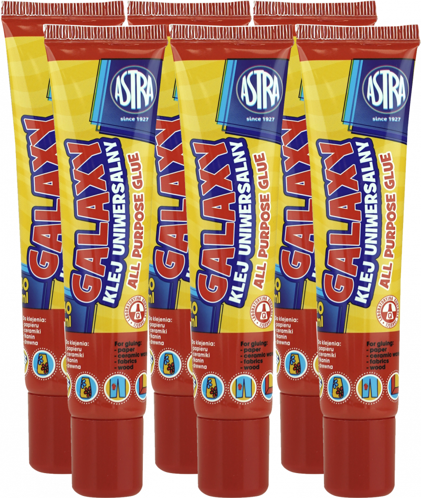 6x Klej w tubce Astra Galaxy, PVA, 40ml