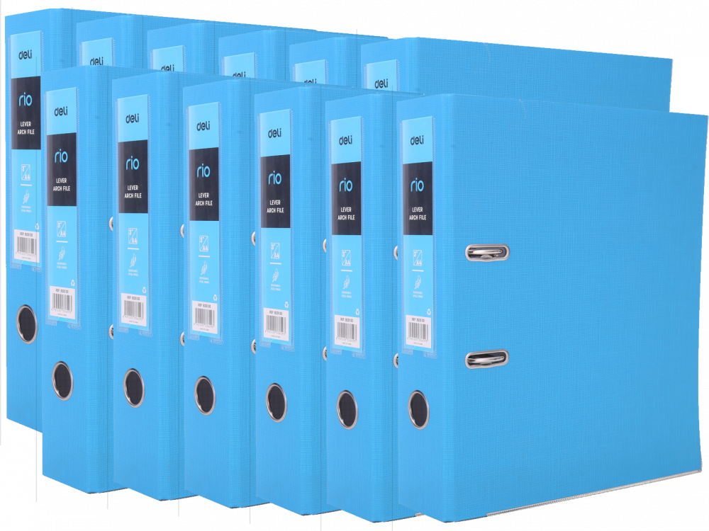 12x Segregator A4 Deli Rio, 76mm, niebieski