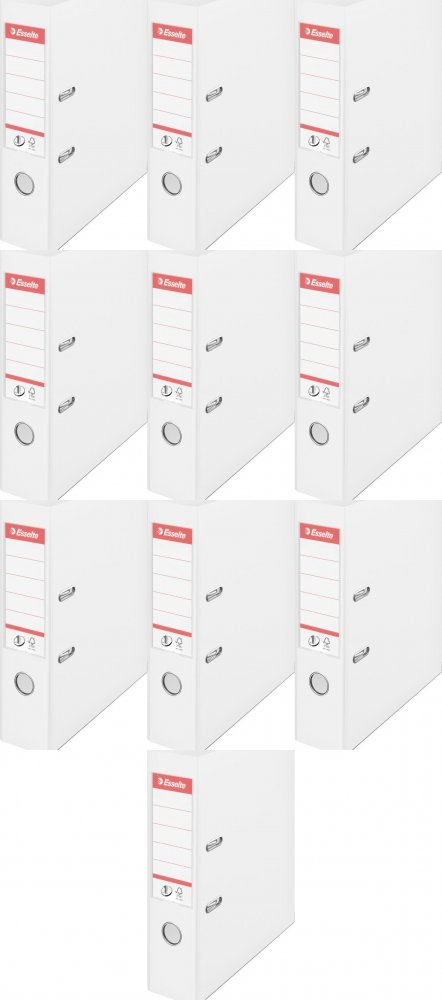 10x Segregator A4 Esselte Vivida No.1 Power, 75mm, do 500 kartek biały
