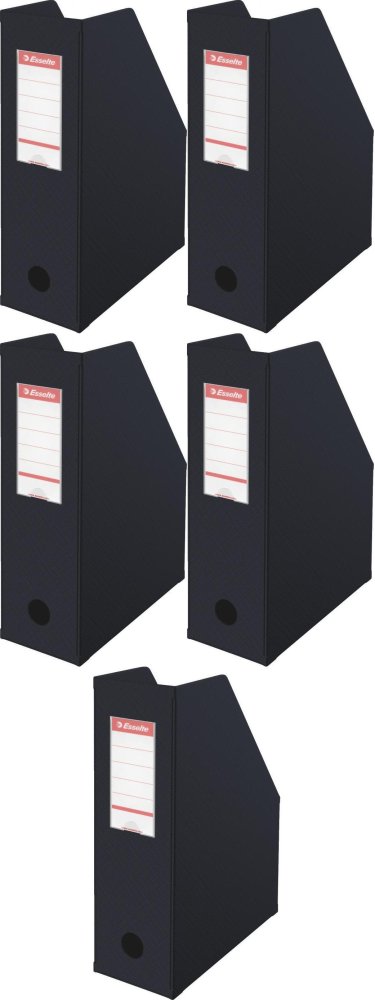 5x Organizer PCV na dokumenty składany Esselte, A4, 100mm, do 1000 kartek, czarny