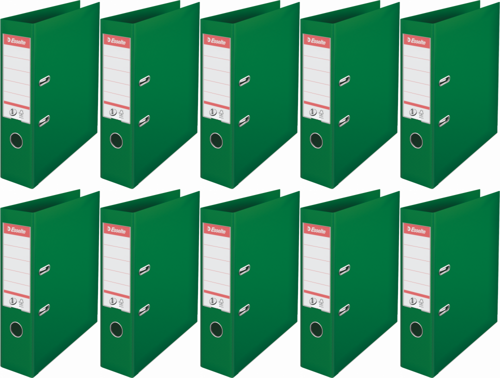 10x Segregator A4 Esselte No.1 Power, 75mm, do 500 kartek zielony