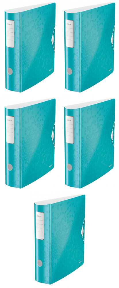 5x Segregator A4 Leitz 180° Active Wow, 75mm, do 500 kartek, turkusowy