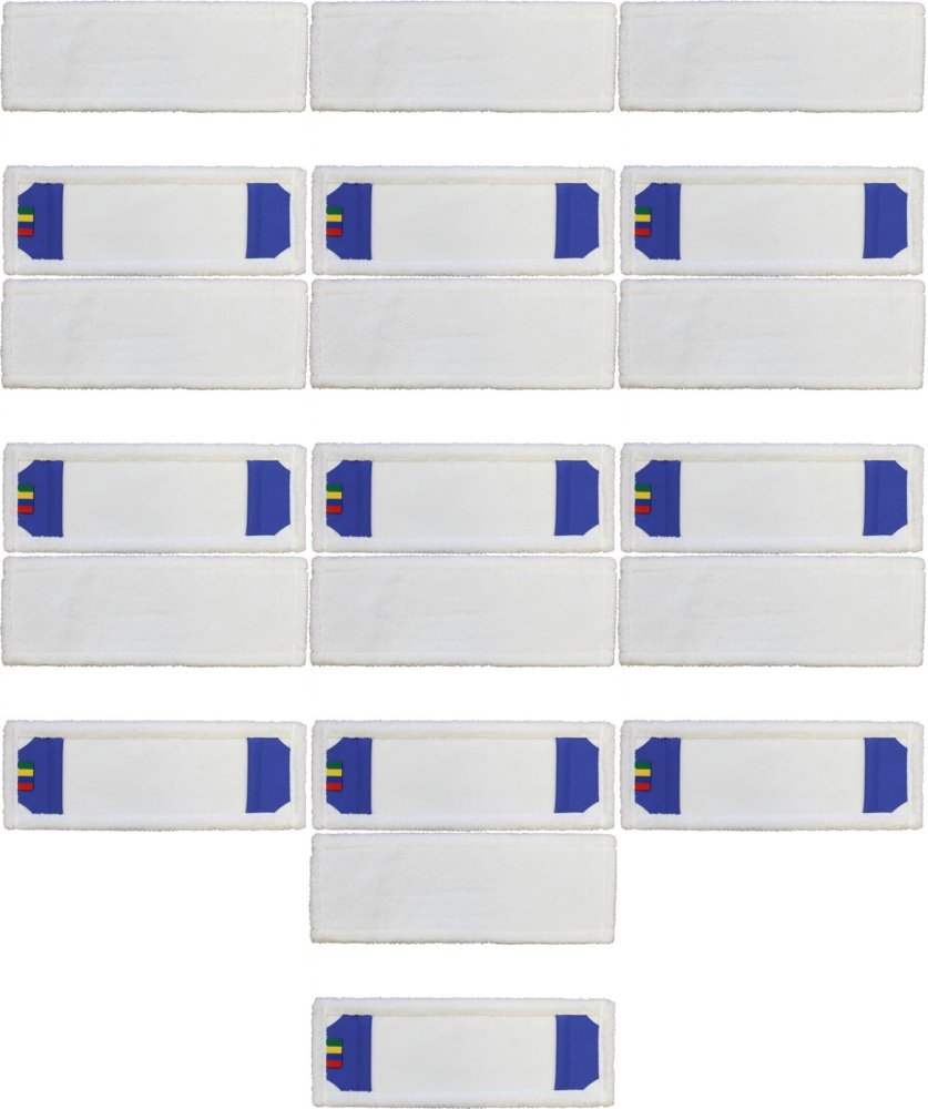 10x Mop płaski z mikrofazy Merida, 40cm, z kieszeniami, do stelaża, biały- końcówka