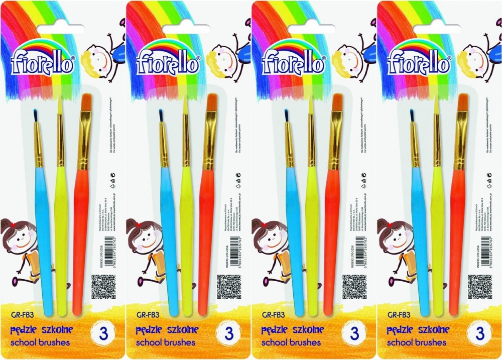4x Pędzle GR-FB3 Fiorello, 3 sztuki