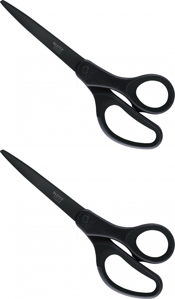 2x Nożyczki Leitz, tytanowe, nieklejące, 20.5cm, czarny