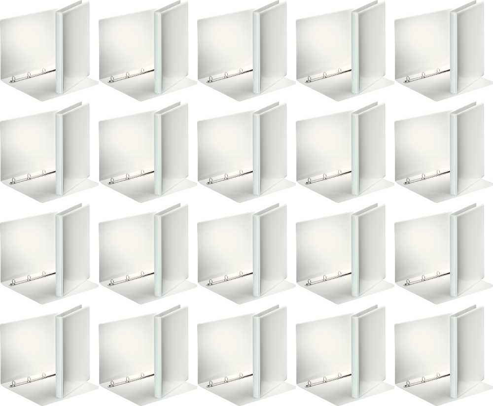 20x Segregator prezentacyjny Esselte Panorama, A4, szerokość grzbietu 63mm, do 380 kartek, 4 ringi, biały