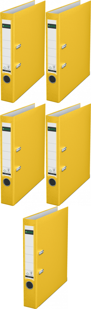 5x Segregator A4 Leitz 180°, 50mm, do 350 kartek, żółty