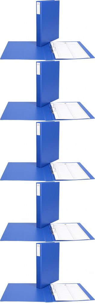 5x Segregator ringowy Biurfol, do akt osobowych, A4, 45mm, 2 ringi, niebieski