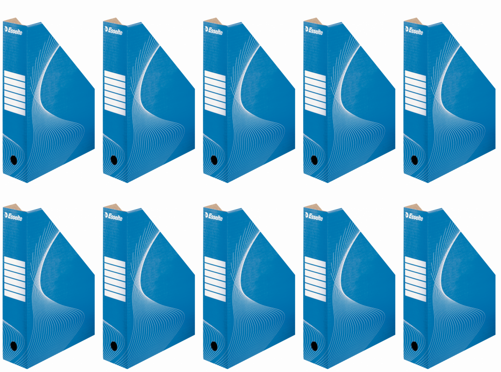 10x Organizer kartonowy na dokumenty Esselte, A4, 80mm, do 800 kartek niebieski