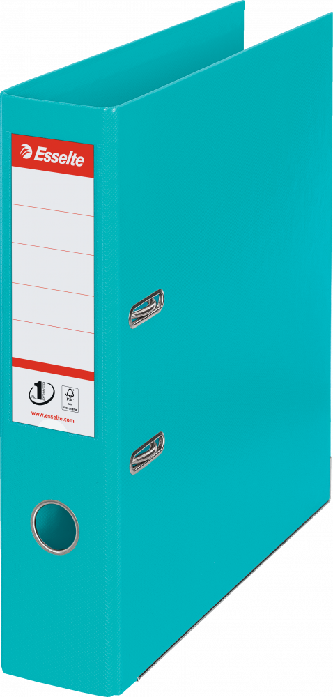 Segregator A4 Esselte No.1 Power, 75mm, do 500 kartek turkusowy